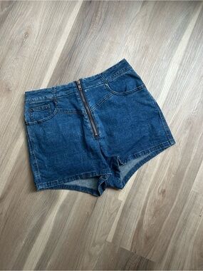 BDG Denim High-Rise Zip-Front Women's Shorts - Blue